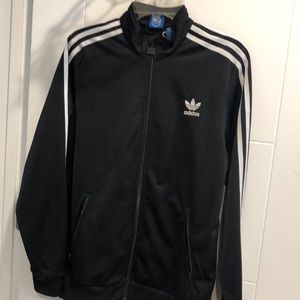 Adidas black zip up track jacket